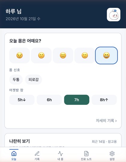 오늘 기록 화면